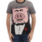 Gray Cotton Men T-Shirt