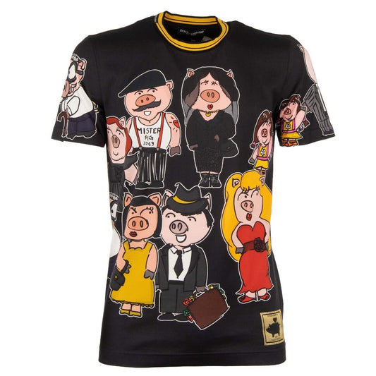 Black Cotton Men T-Shirt