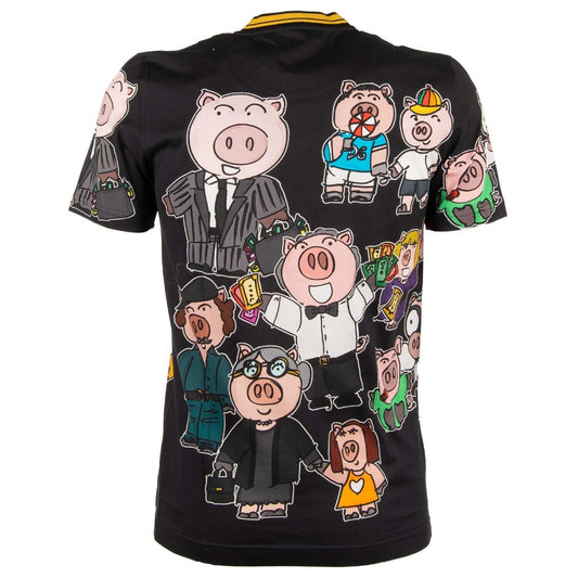Black Cotton Men T-Shirt