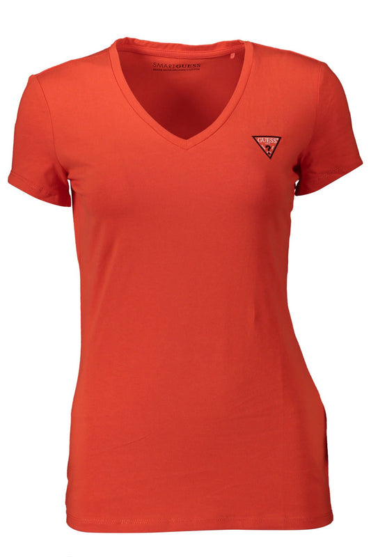 Red Cotton Women T-Shirt