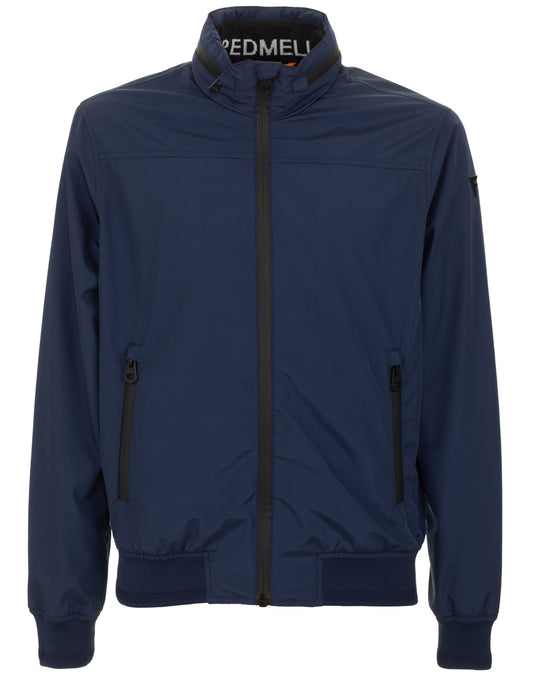 Blue Polyester Men Jacket