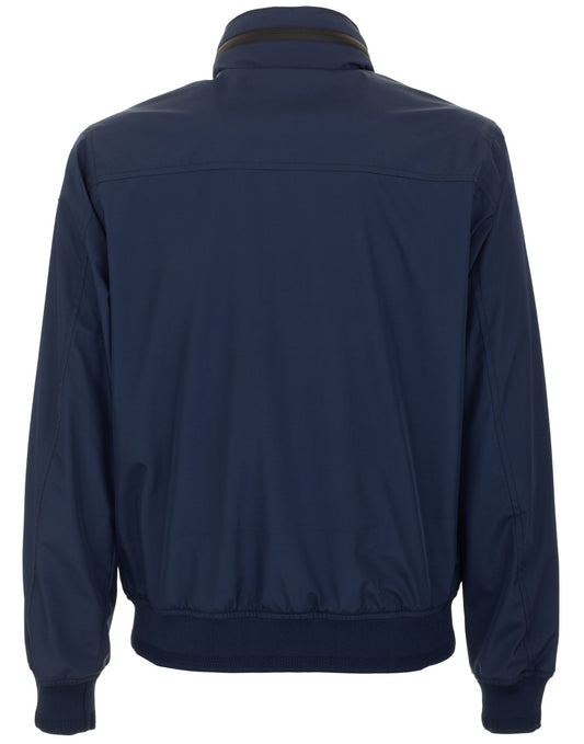 Blue Polyester Men Jacket