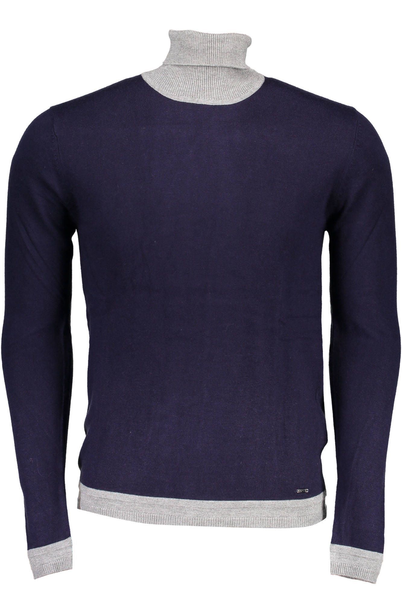 Blue Nylon Men Sweater