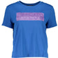 Chic Blue Logo Tee with Short Sleeves