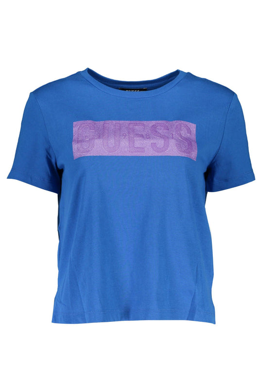 Blue Cotton Women T-Shirt
