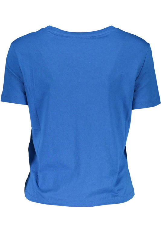 Blue Cotton Women T-Shirt