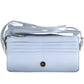 Light Blue Polyurethane Women Handbag