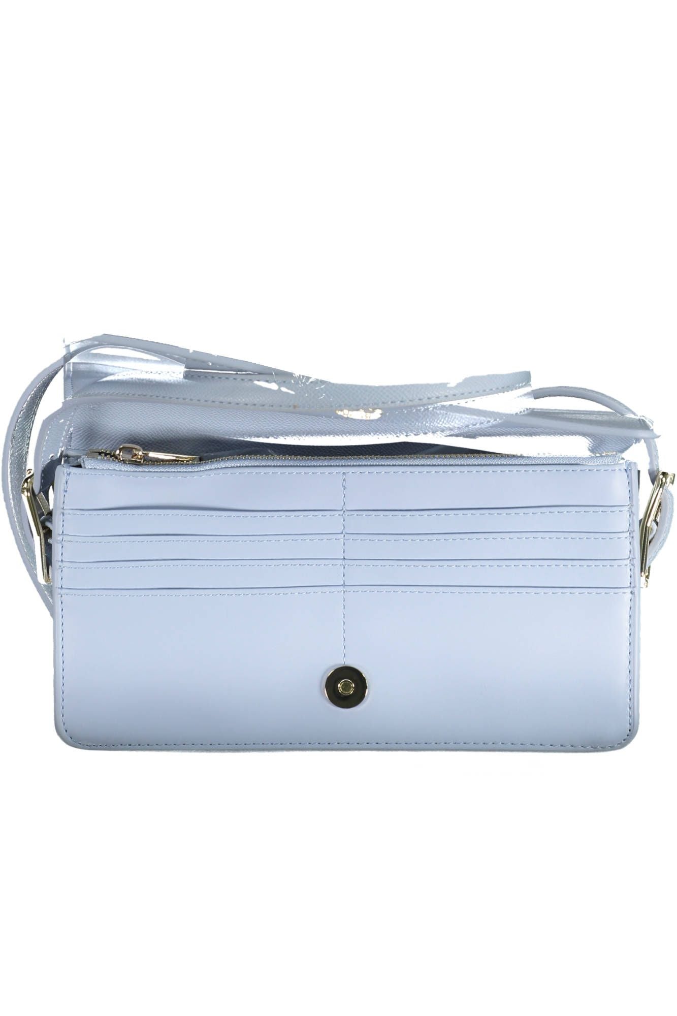 Light Blue Polyurethane Women Handbag