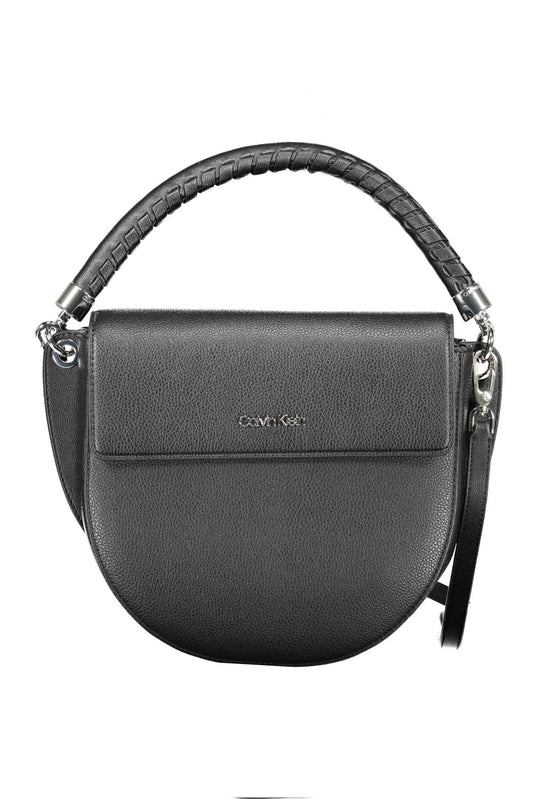 Black Polyurethane Women Handbag
