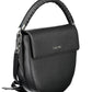 Black Polyurethane Women Handbag