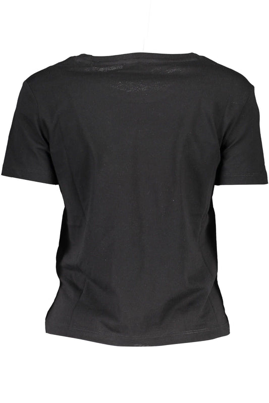 Black Cotton Women T-Shirt