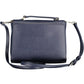 Blue Polyurethane Women Handbag