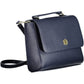 Blue Polyurethane Women Handbag