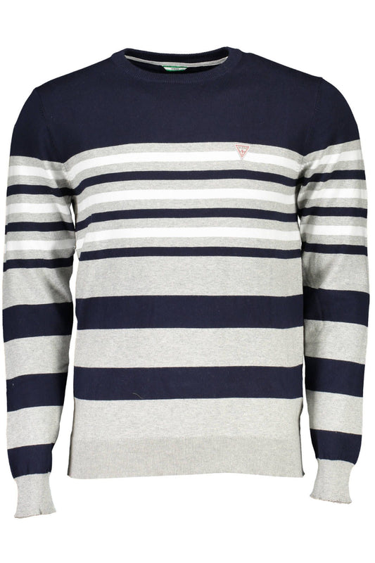 Blue Cotton Men Sweater