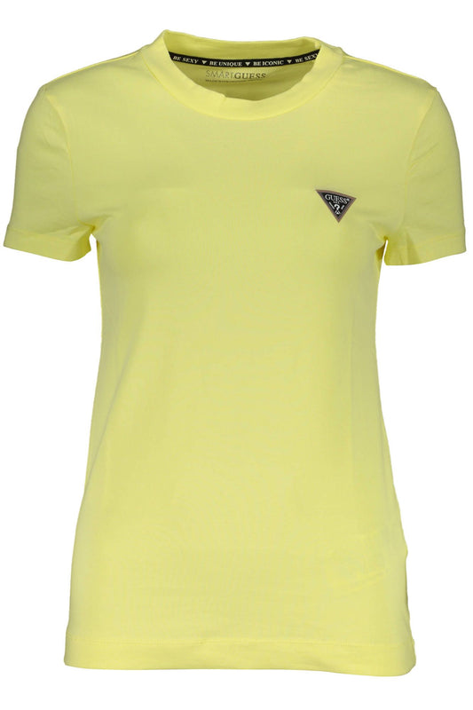 Yellow Cotton Women T-Shirt