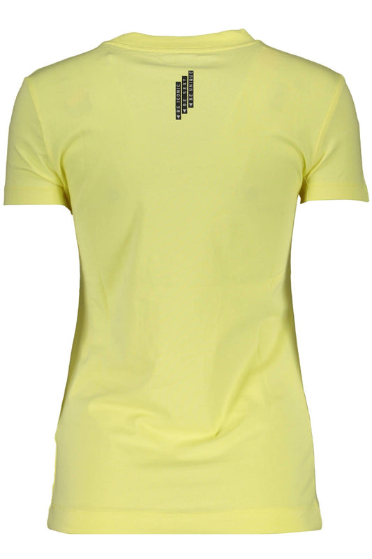 Yellow Cotton Women T-Shirt