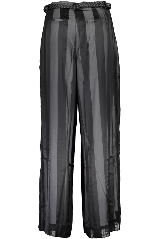 Black Polyester Women Pants