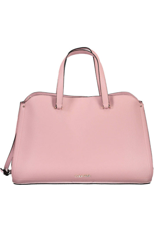 Pink Polyurethane Women Handbag