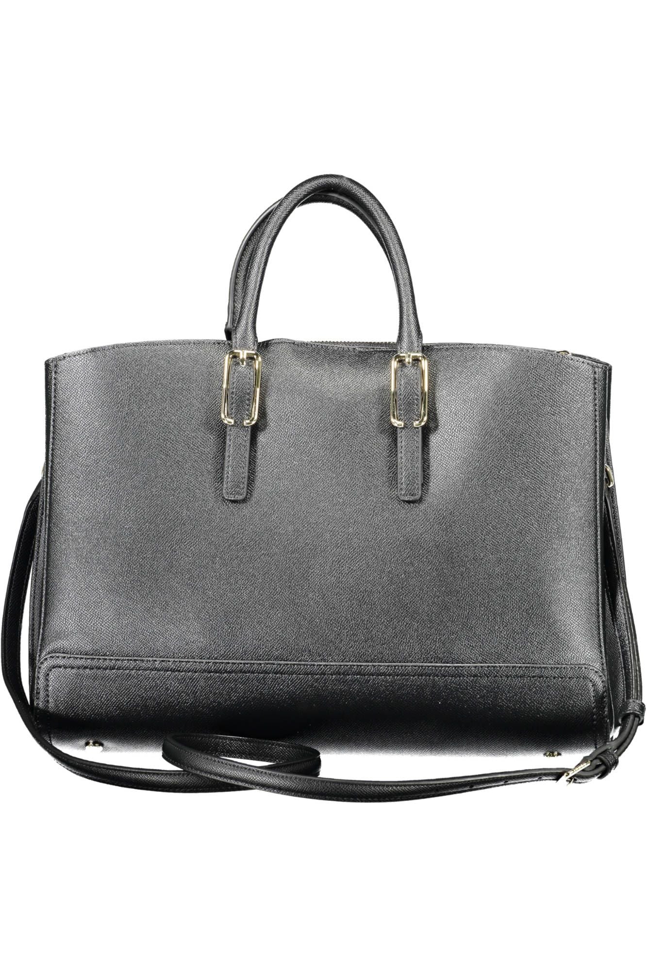 Black Polyurethane Women Handbag
