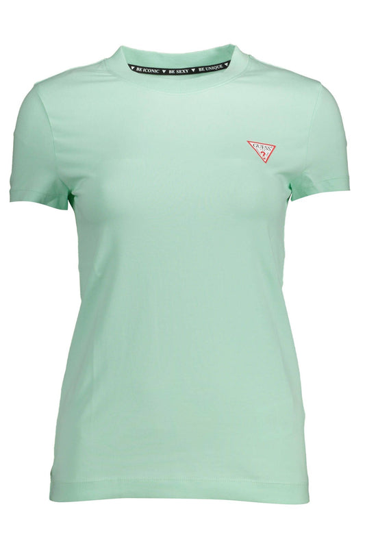 Green Cotton Women T-Shirt