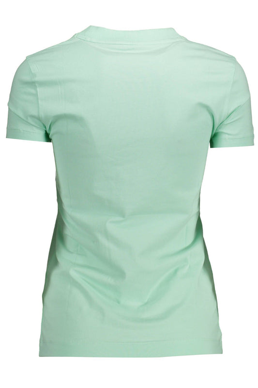 Green Cotton Women T-Shirt
