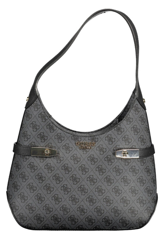 Black Polyurethane Women Handbag