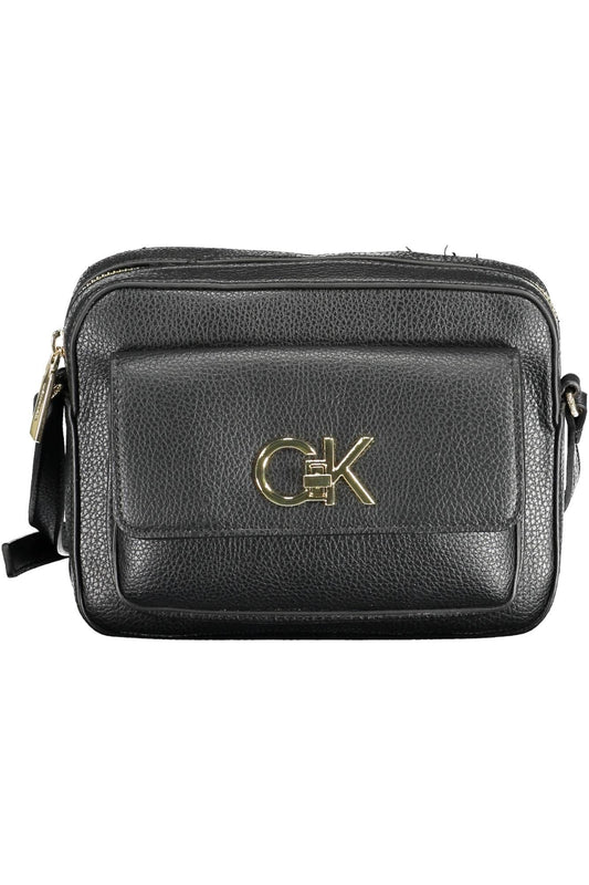 Black Polyester Women Handbag
