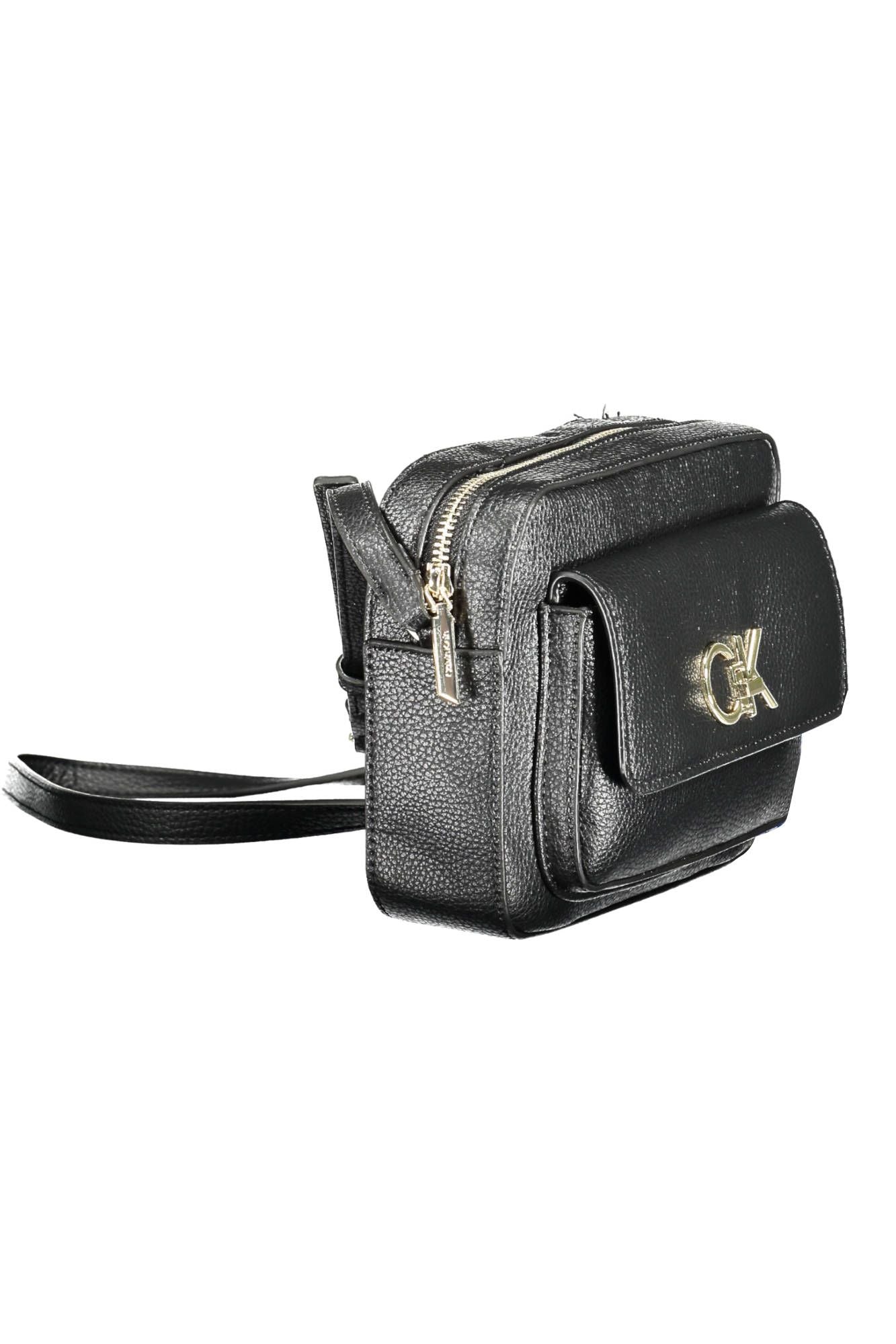 Black Polyester Women Handbag