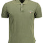 Green Cotton Men Polo Shirt