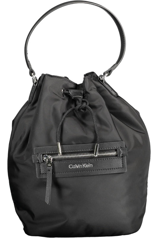 Black Polyester Women Handbag