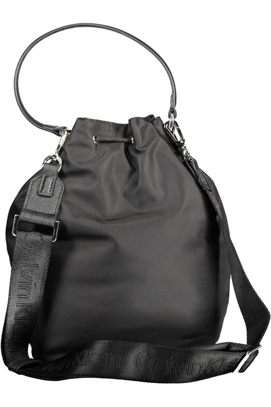 Black Polyester Women Handbag
