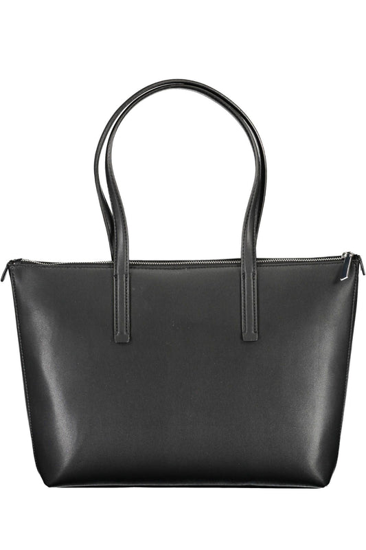 Black Polyester Women Handbag