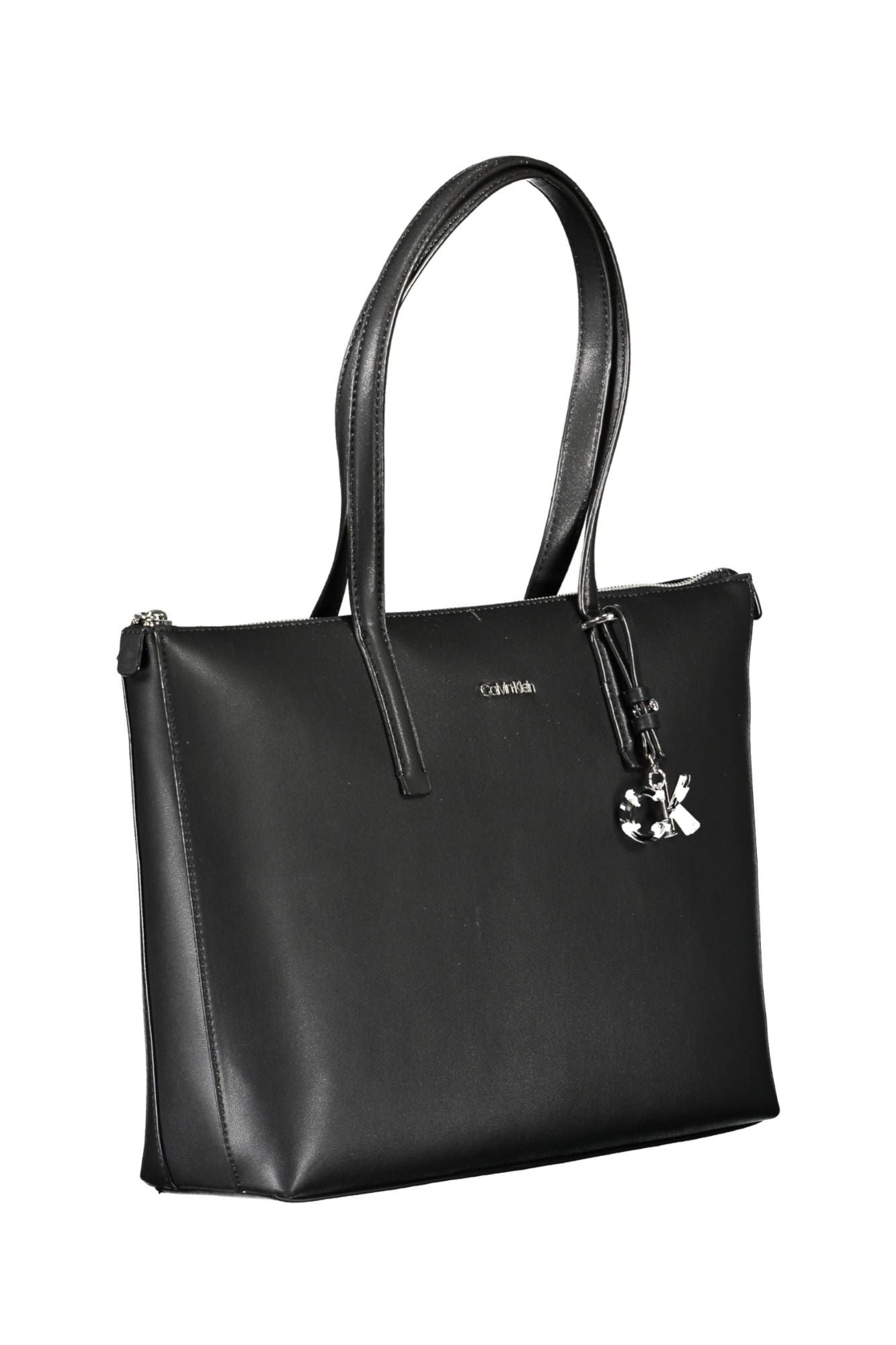Black Polyester Women Handbag