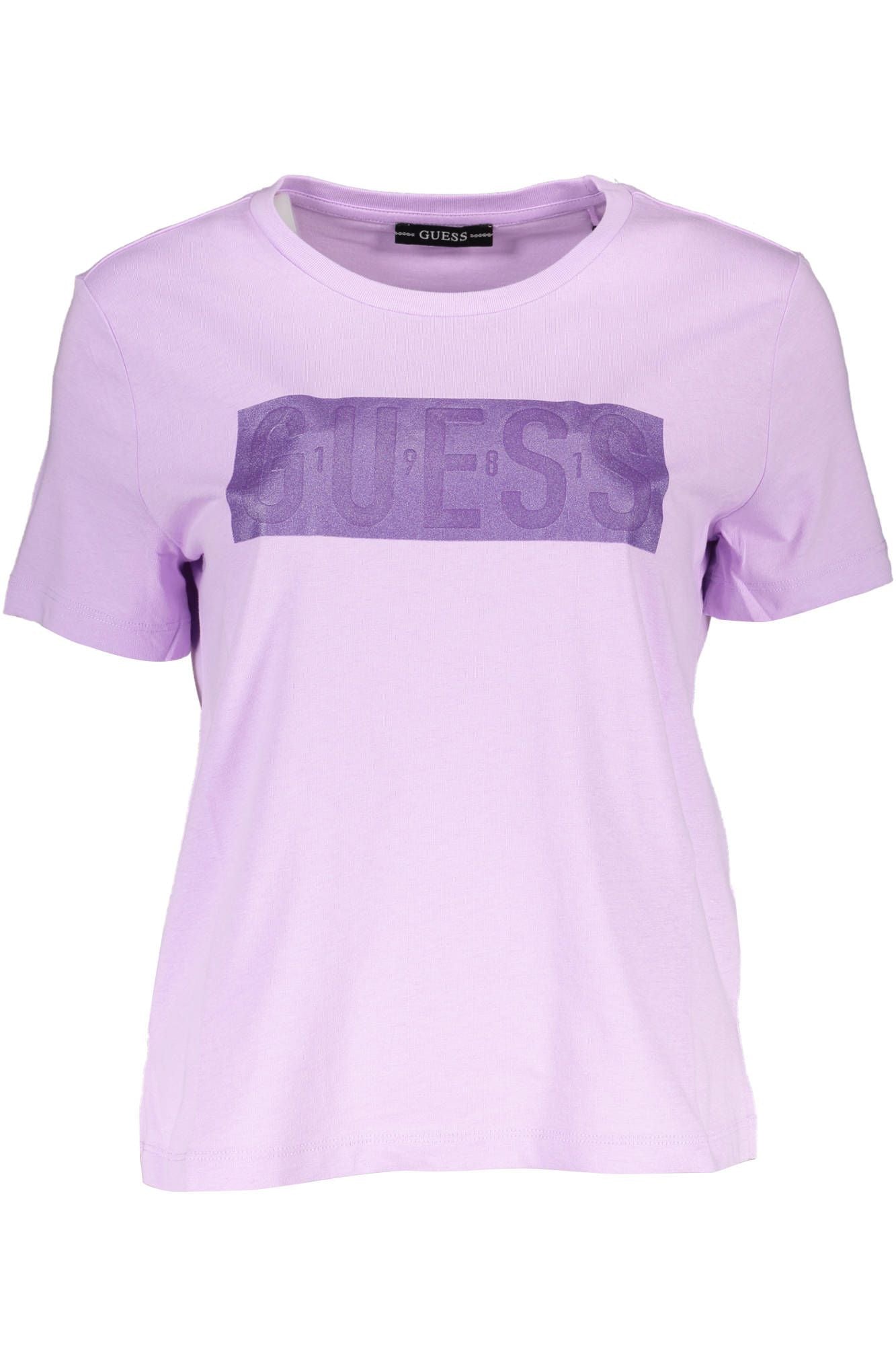 Chic Purple Crew Neck Logo Tee