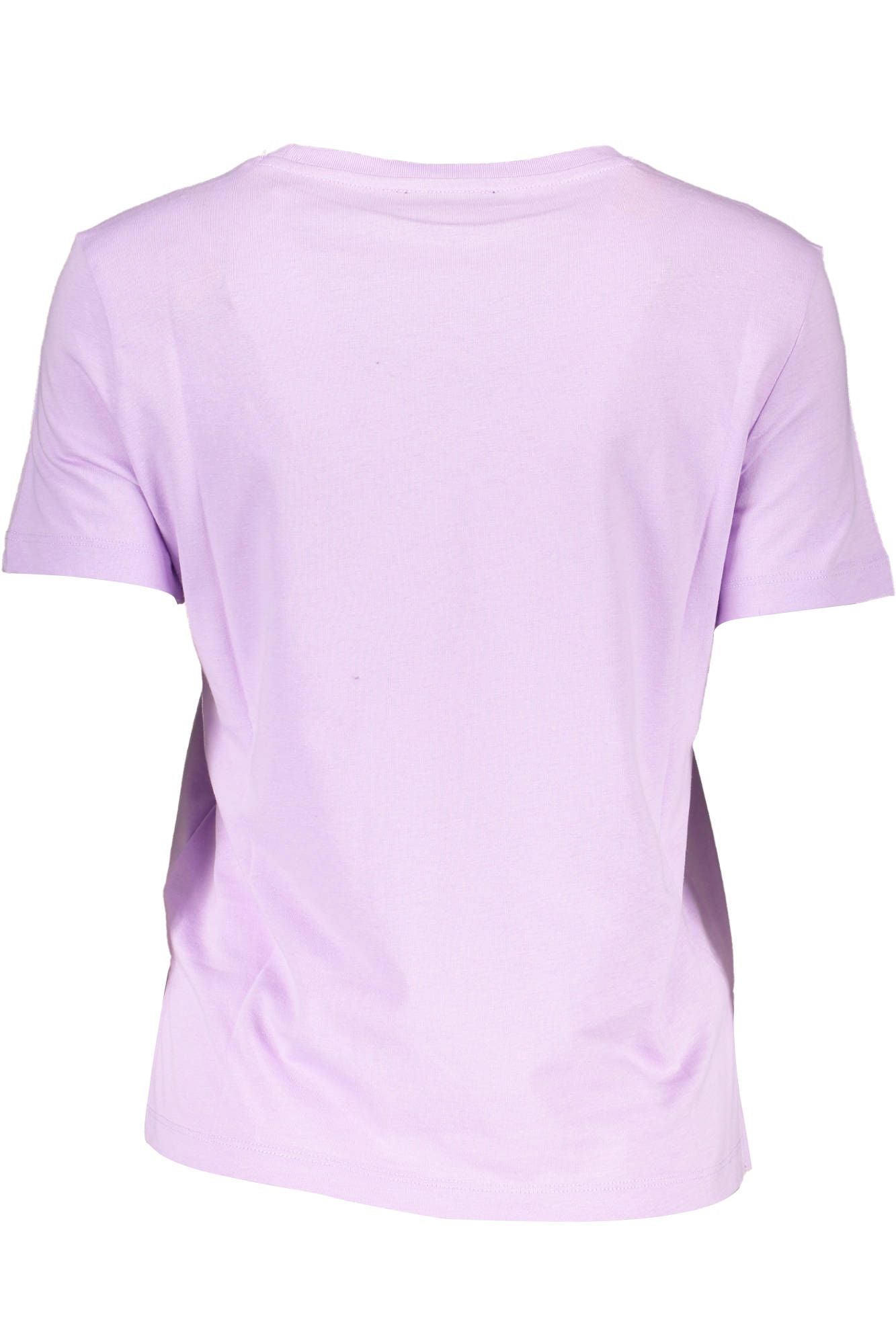 Chic Purple Crew Neck Logo Tee