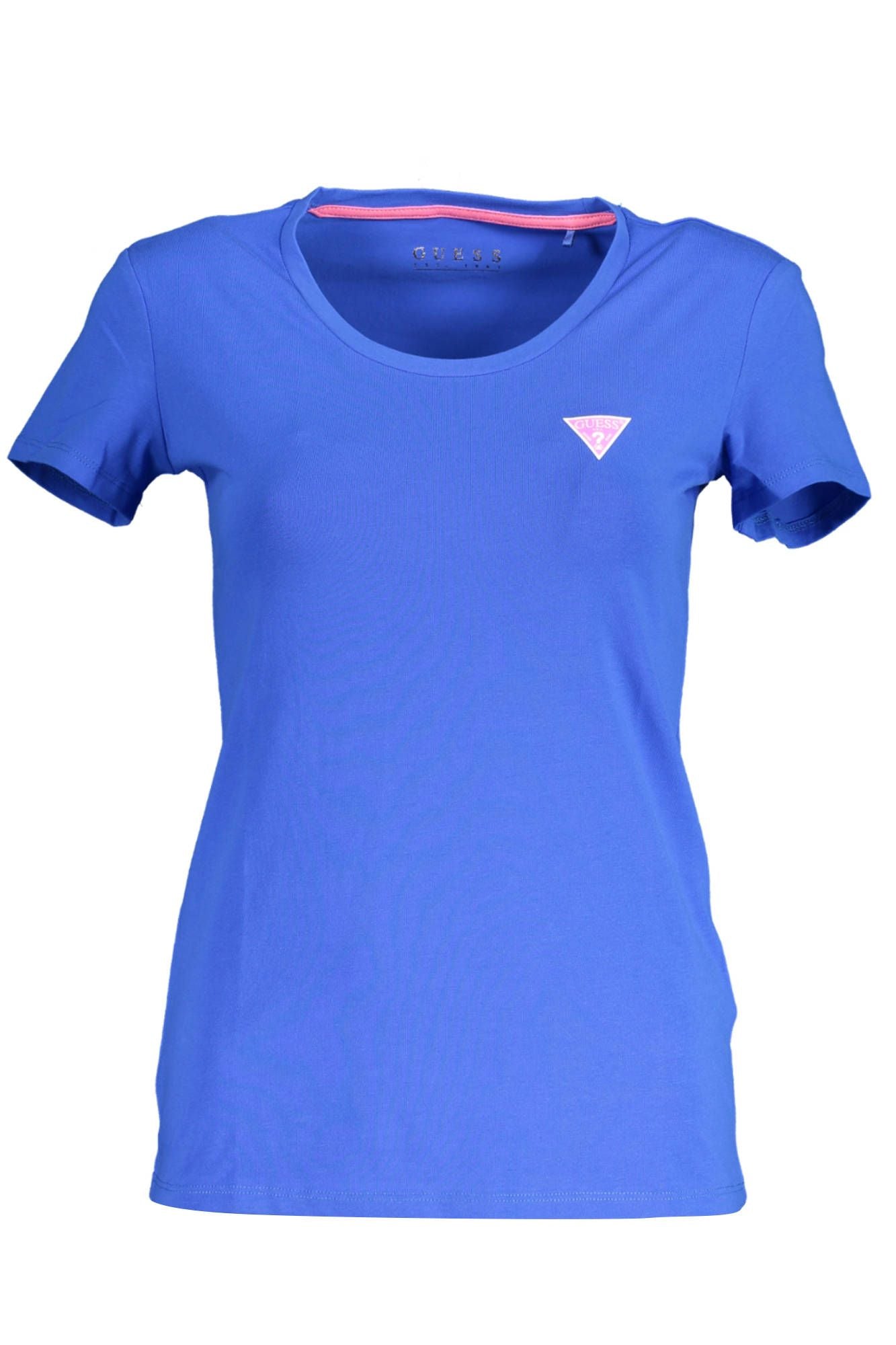 Chic Blue Cotton Tee with Iconic Logo