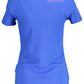 Chic Blue Cotton Tee with Iconic Logo