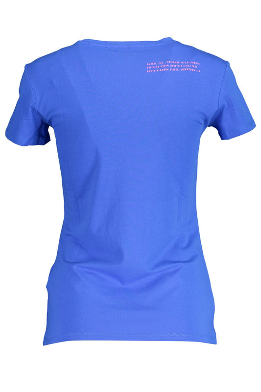 Chic Blue Cotton Tee with Iconic Logo