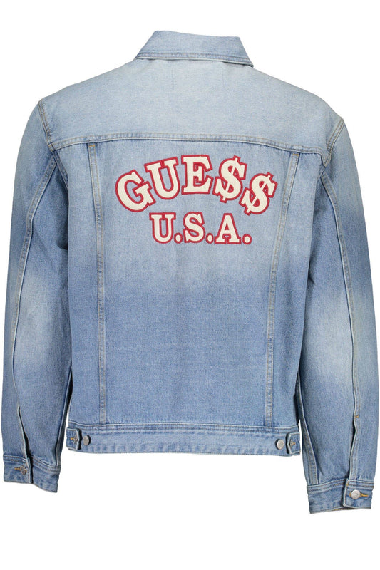 Light Blue Cotton Men Jacket