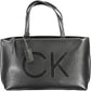 Black Polyurethane Women Handbag