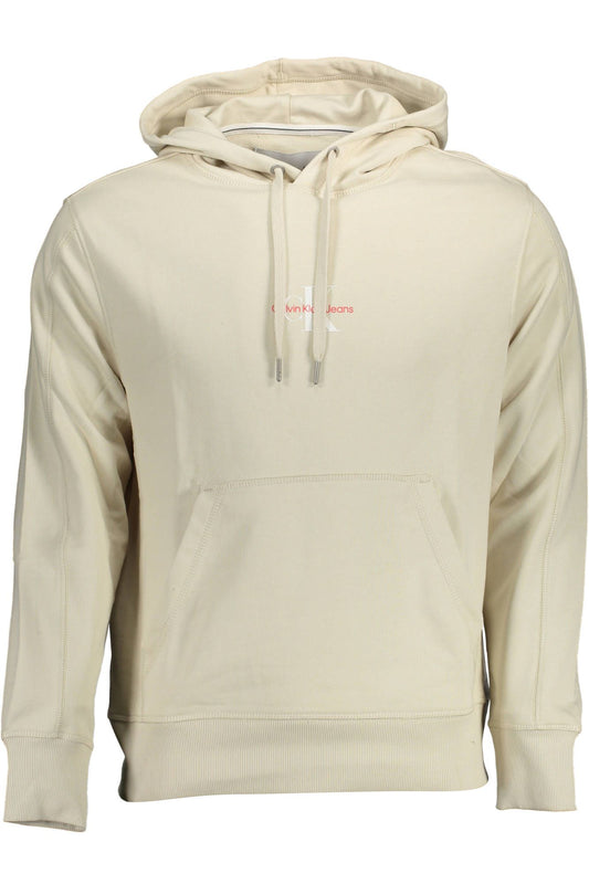 Beige Cotton Men Sweater