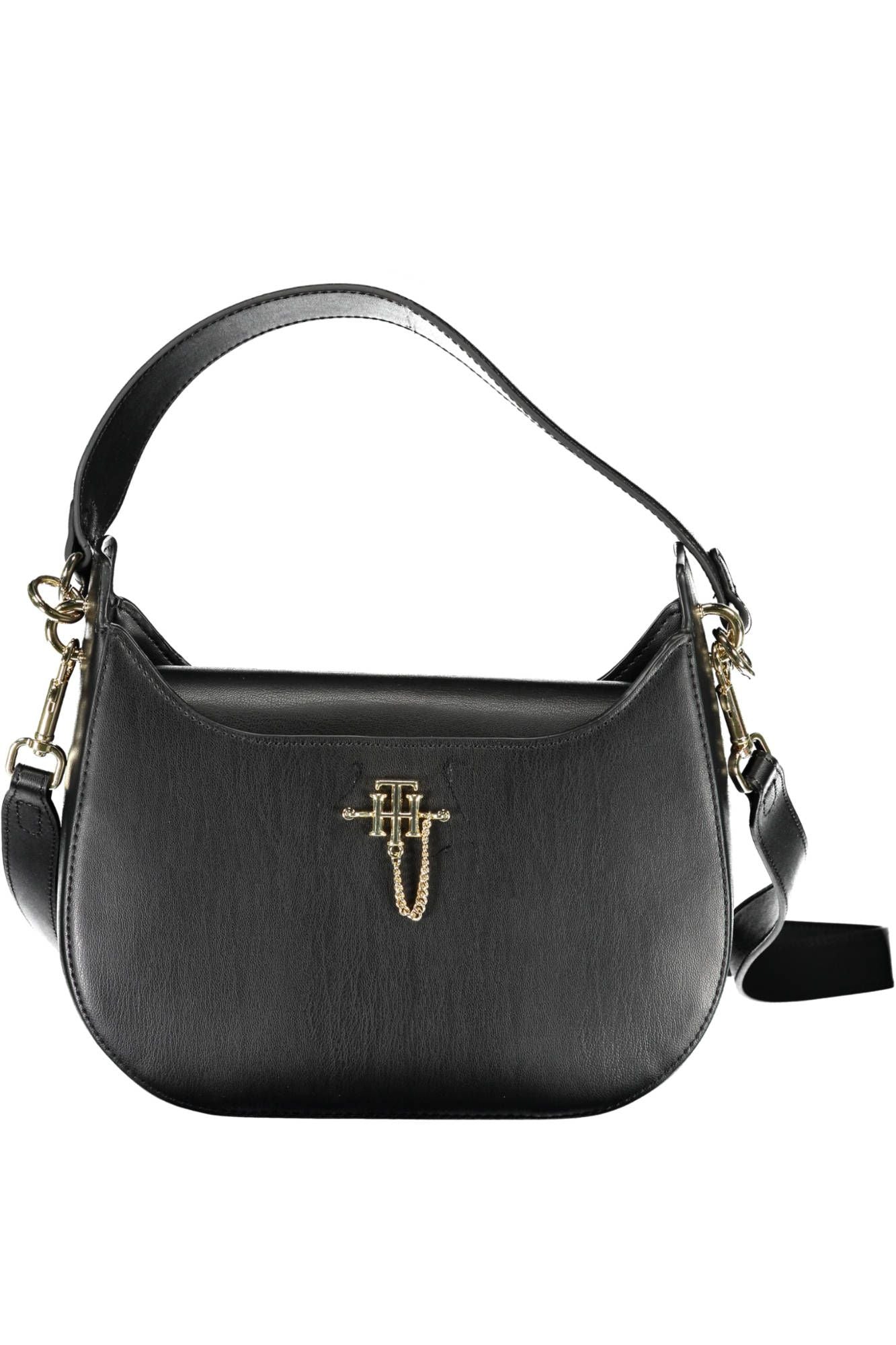 Black Polyurethane Women Handbag