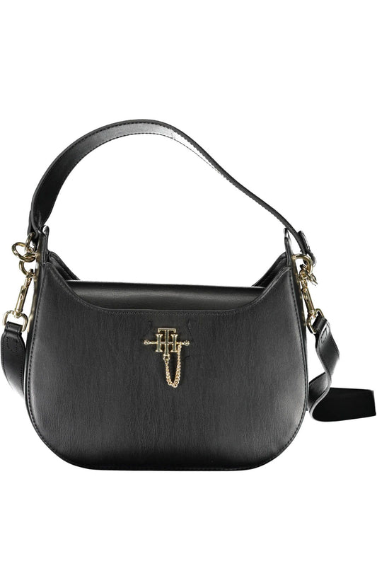 Black Polyurethane Women Handbag
