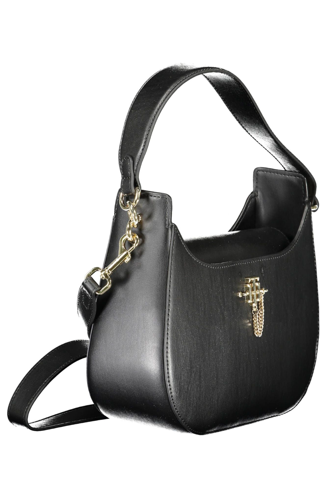 Black Polyurethane Women Handbag
