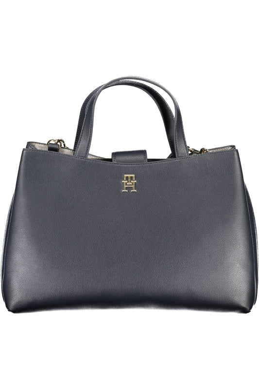 Blue Polyester Women Handbag