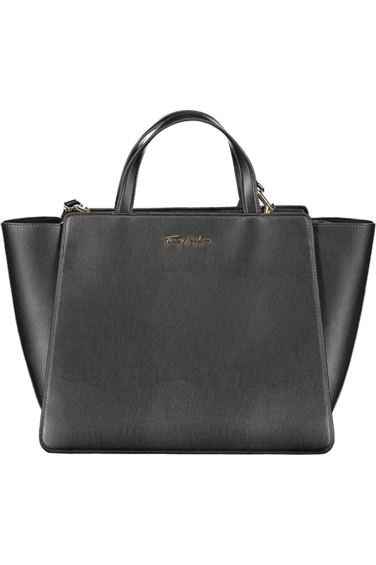 Black Polyester Women Handbag