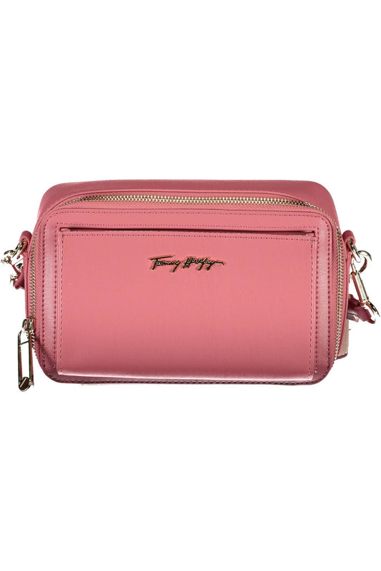 Pink Polyurethane Women Handbag