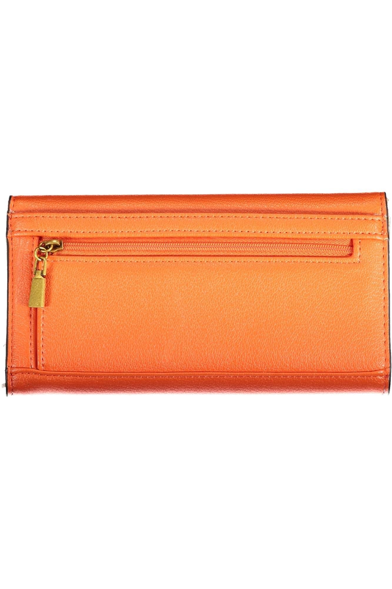Orange Polyurethane Women Wallet