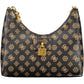 Brown Polyurethane Women Handbag