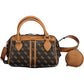 Brown Polyurethane Women Handbag